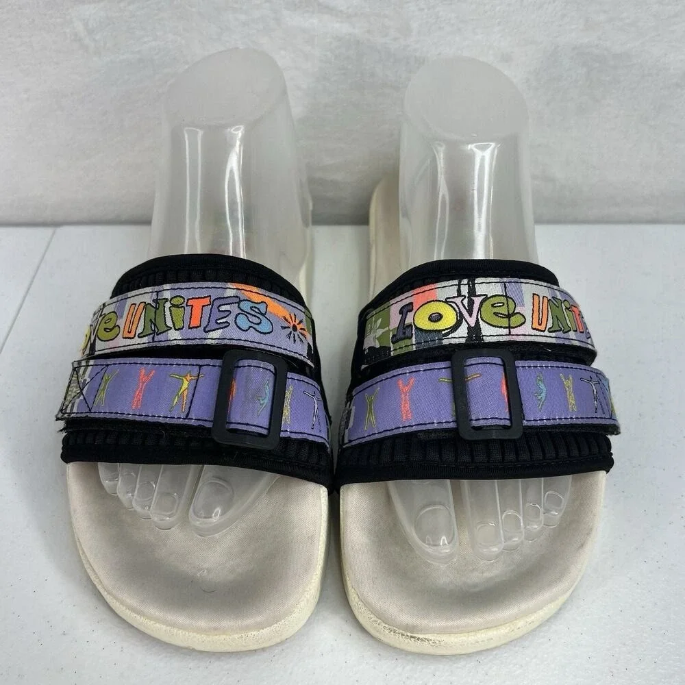 Adidas Men's 7 Adilette 2.0 Pride Slides Love Unites GW2411 Sandals Slip On‎